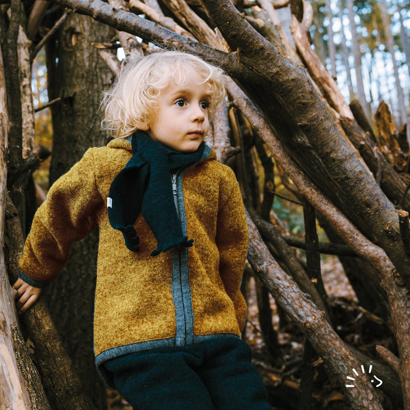 Popolini | Wollwalkjacke mit Kapuze | Honey