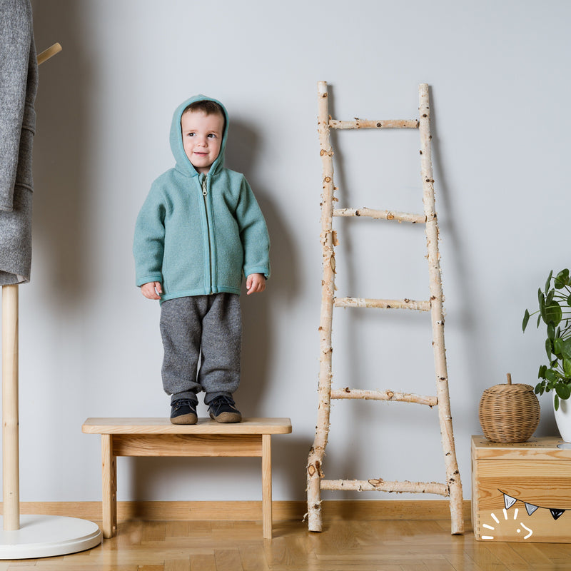 Popolini | Wollwalkjacke mit Kapuze | Petrol