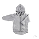 Popolini | Jacke mit Kapuze aus Baumwolle | Grau mélage