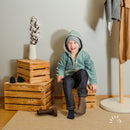 Popolini | Jacke mit Kapuze aus Baumwolle | Teál mélage