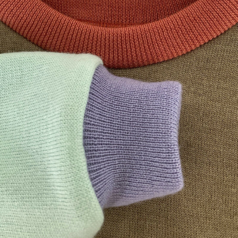 kronjuwel Wollpullover 104/110 beige mint Upcycling