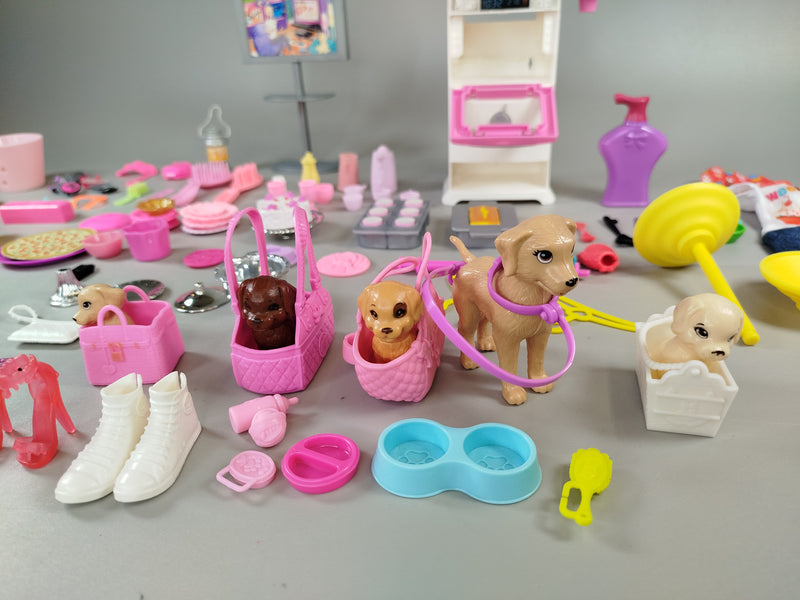 Mattel Puppen mit Zubehör – Set von 6, Haustiere & Roller