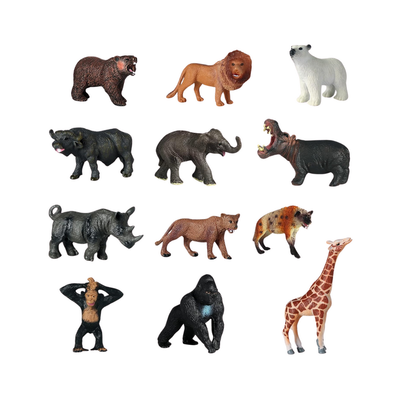 Safari animal figures with flashcards