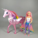 Barbie Puppe & Einhorn Regenbogenfigurenspiel