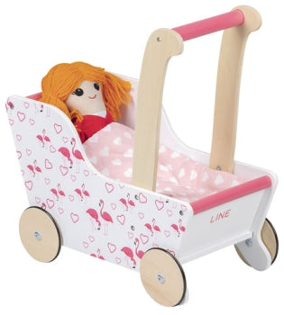 MOOVER - LINE Flamingo Doll's Pram WITHOUT Bedding &amp; Doll