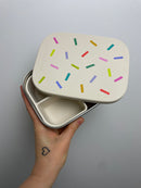 Brotdose aus Edelstahl mit herausnehmbaren Fächern • Confetti