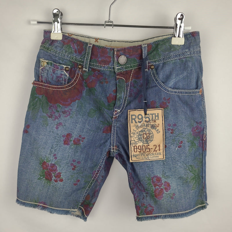 * Jeans - R95th - kurz - 128 - blau - Blumen - Girl mit Original Etikett