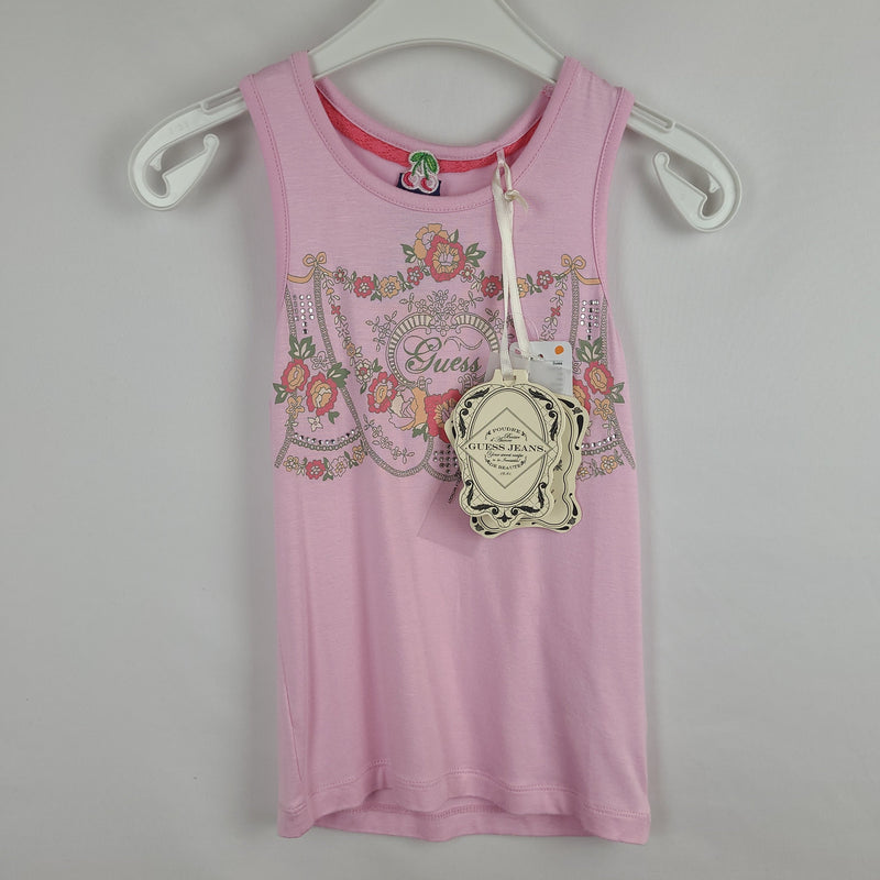 * Top - Guess - Long-Tank - 116 - pink - flowers - Girl with original label