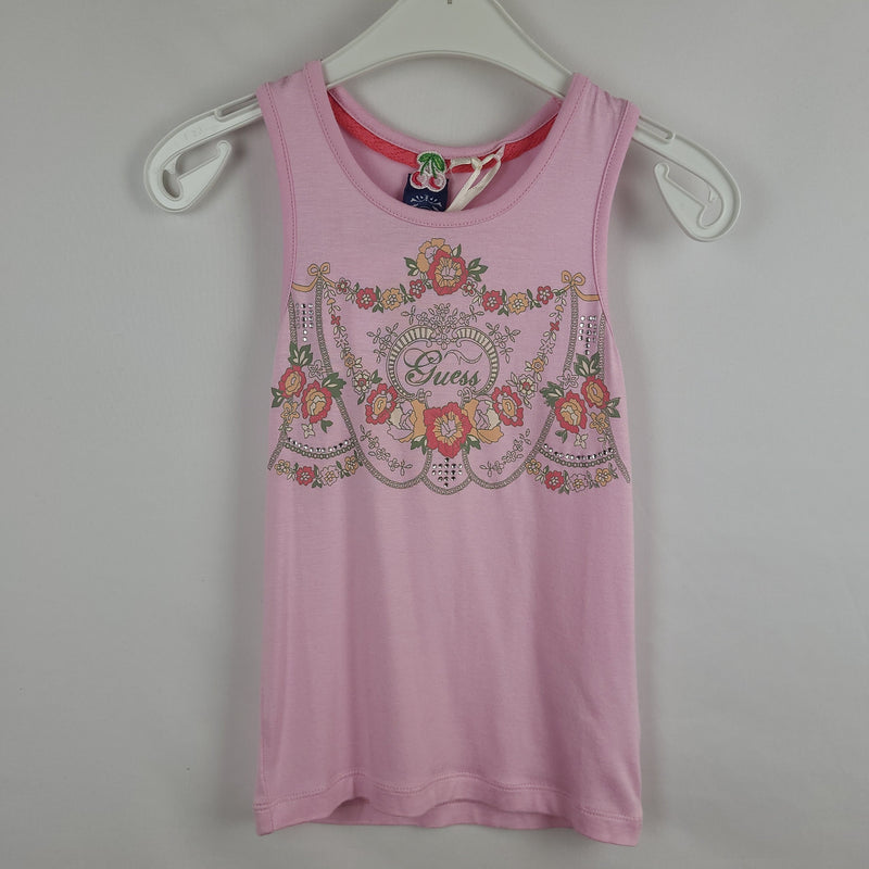 * Top - Guess - Long-Tank - 116 - rosa - Blumen - Girl mit Original Etikett