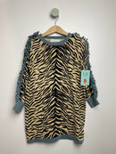 Strickleid Zebra mit Fransen • 116 • stella mccartney