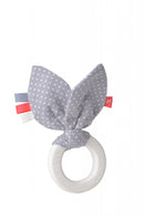 kikadu - Beißring "Punkte" grau-weiß