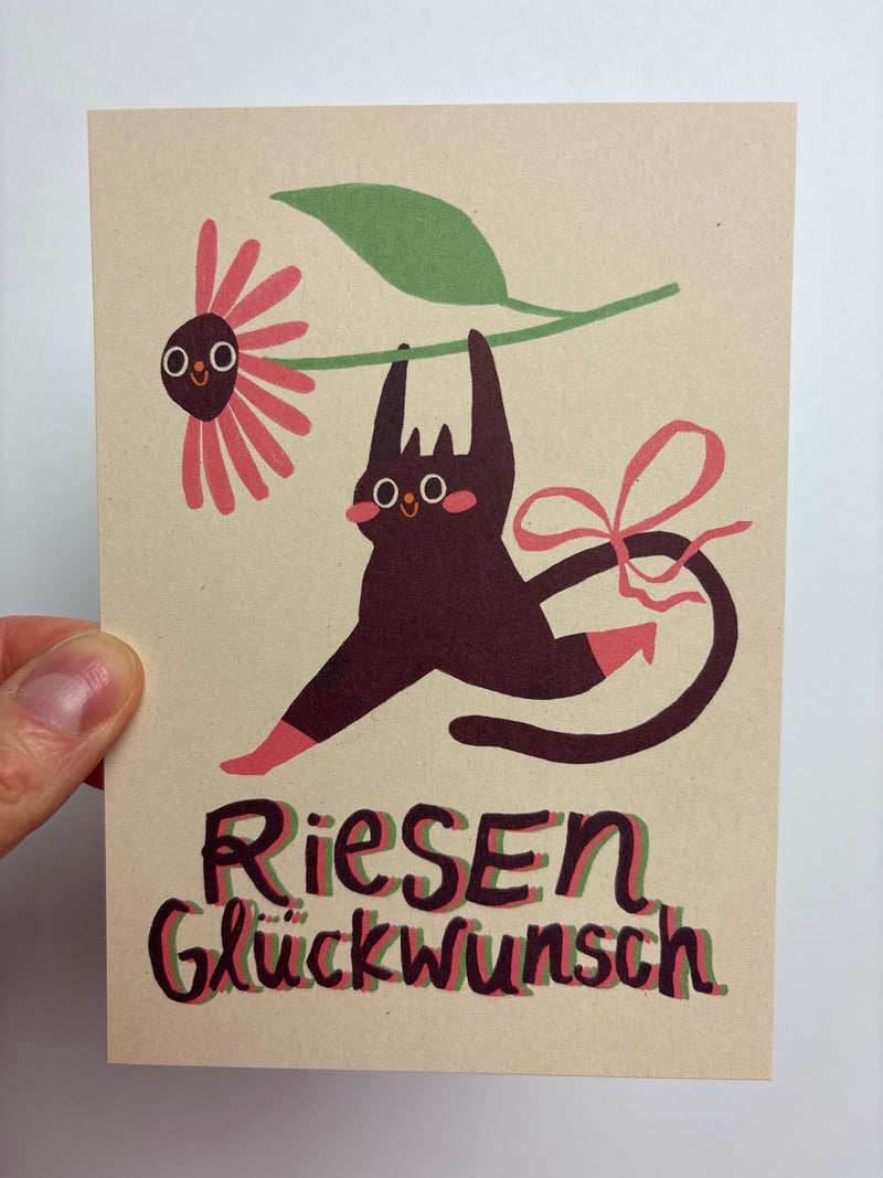 Riesen Glückwunsch • Postkarte