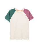 Faires T-Shirt in Weiß mit Raglan Ärmeln aus Bio-Baumwolle der Marke Oktopulli