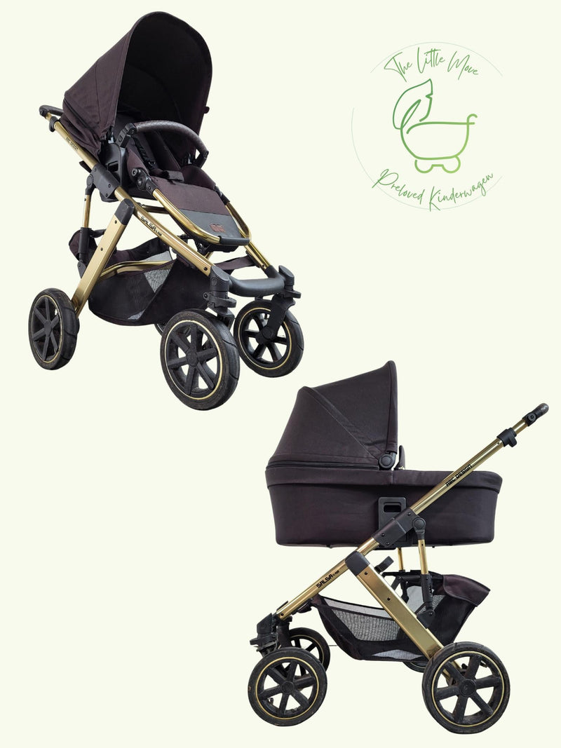 Salsa 4 Air Diamond Edition - Combi stroller (carrycot and sports seat) - Black/Gold - in good condition