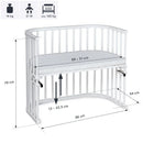 B-Ware Babybay Beistellbett Kinderbett Babybett Maxi Liegefläche Weiß Buchenholz Bett