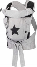 B-Ware Hoppediz Babytrage Tragetuch Bondolino Plus Grau Mit Stern Popeline Schultergurt