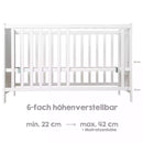B-Ware Roba Kinderbett Babybett Hamburg Beistellbett Weiß Holz Lattenrost Kinderbett
