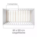B-Ware Roba Kinderbett Babybett Hamburg Beistellbett Weiß Holz Lattenrost Kinderbett