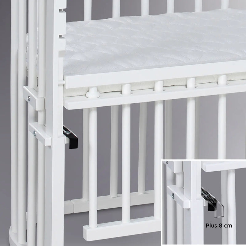 B-Ware Babybay Beistellbett Kinderbett Maxi Comfort Plus Weiß Großes Liegefläche Twins