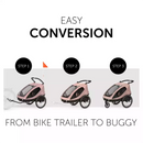 B-Ware Hauck Fahrradanhänger Buggy Kinderwagen Dryk Duo Rosa Multifunktional Komfort