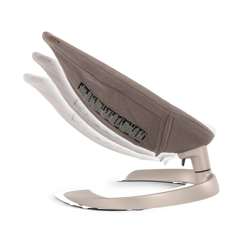 B-Ware Nuna Leaf Grow Wippe Babywiege Babywippe Cedar/Taupe Bio Baumwolle Max 60 Kg