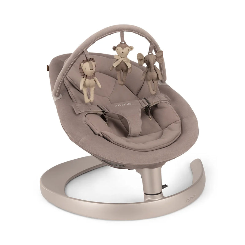 B-Ware Nuna Leaf Grow Wippe Babywiege Babywippe Cedar/Taupe Bio Baumwolle Max 60 Kg