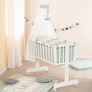 B-Ware Roba Babywiege Stubenbett Woodland Buddies Komplettset Weiß Pastellgrün 40x90651