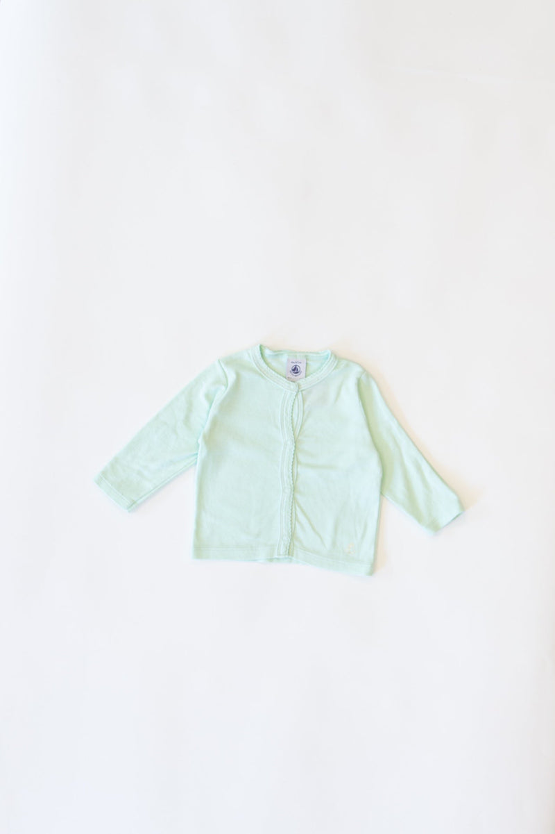 Cardigan, size 67, green, mint | Petit Bateau