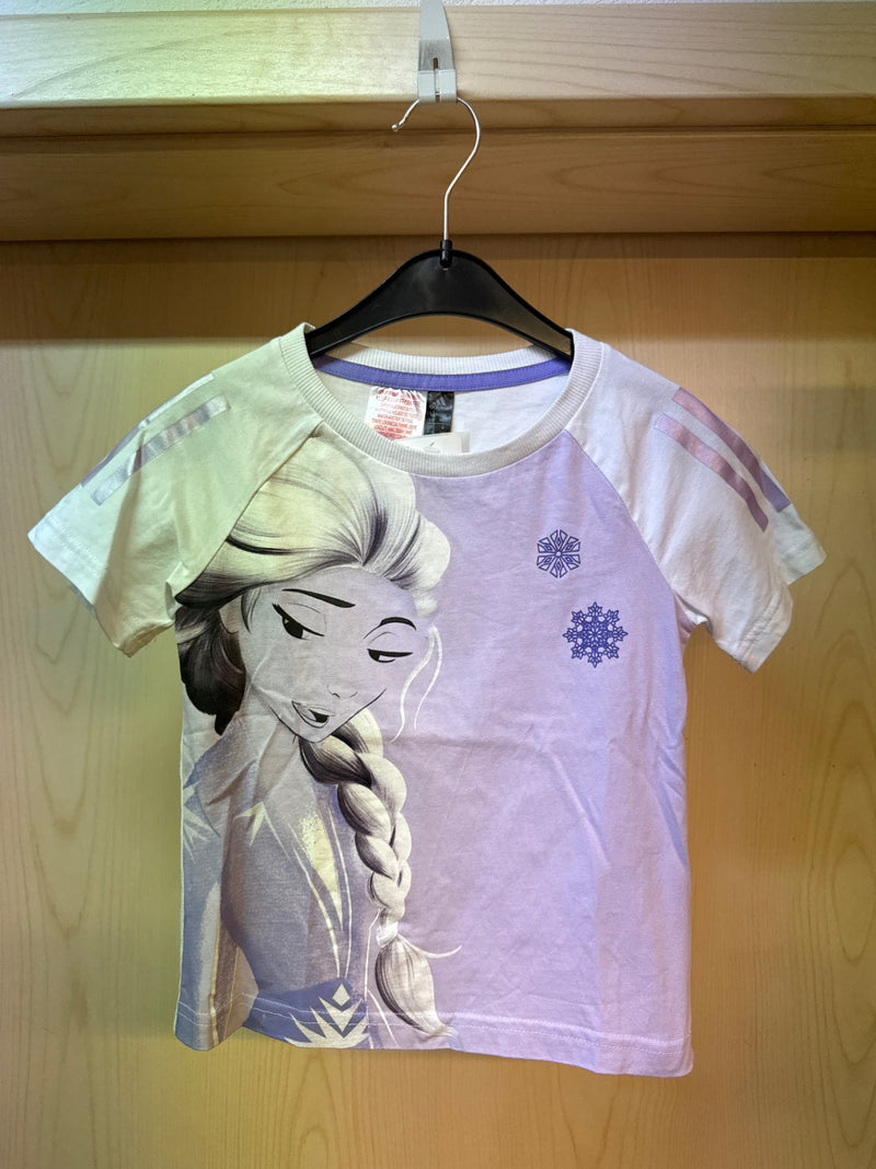 Adidas T-Shirts Mädchen 110 Weiß/ lila m. Elsa
