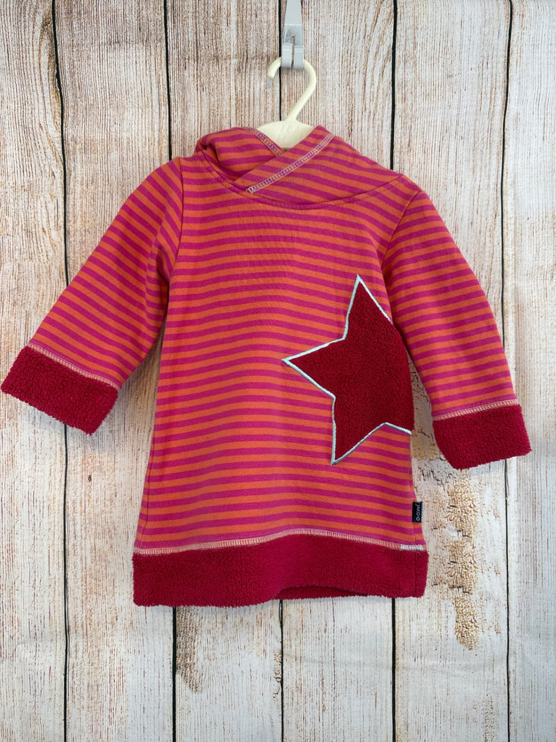 Jako-o Hoodie pink/orange striped with star size 86