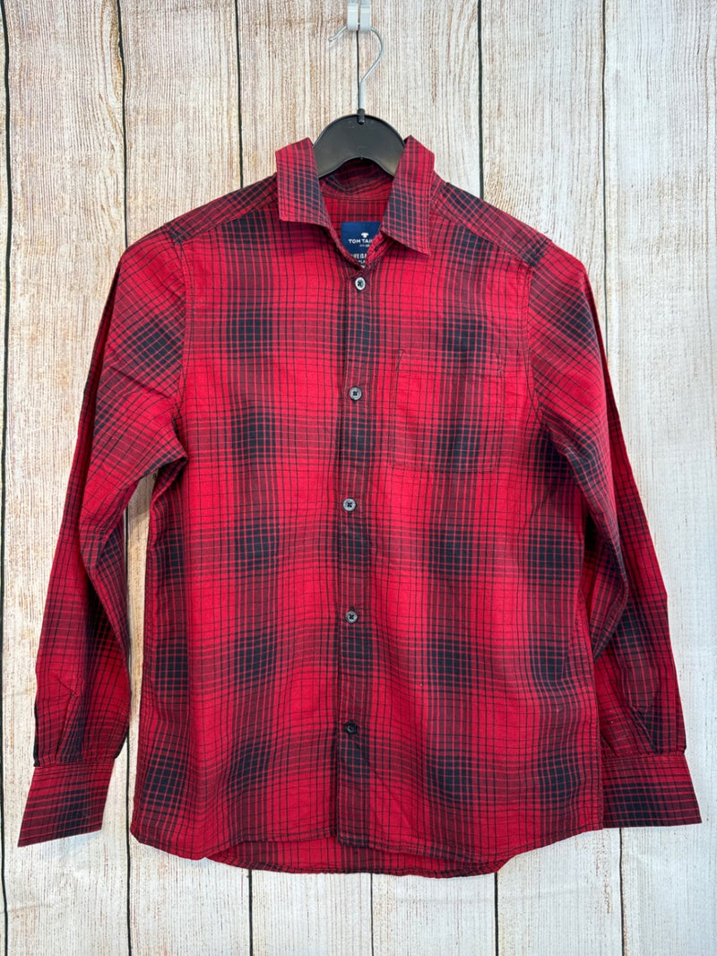 Tom Tailor long-sleeved shirt black/red checked size 152