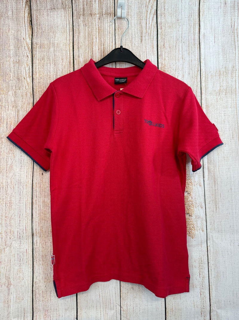Trollkids Polo T-Shirt Rot Gr. 152