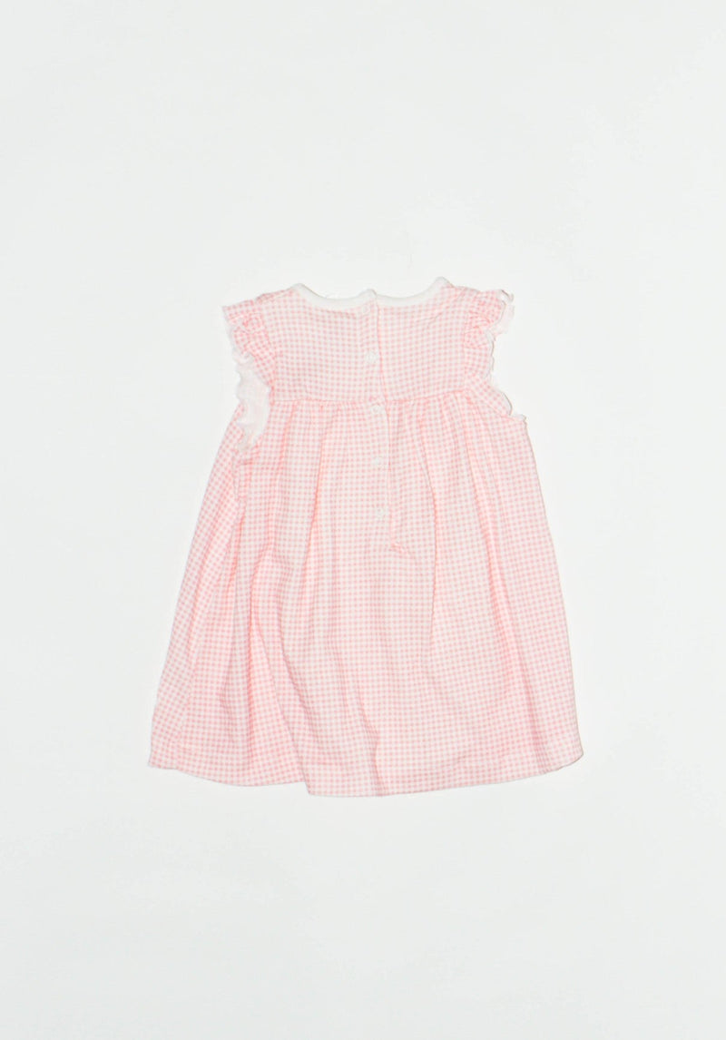 Jersey dress pink checked size 74 | Petit Bateau