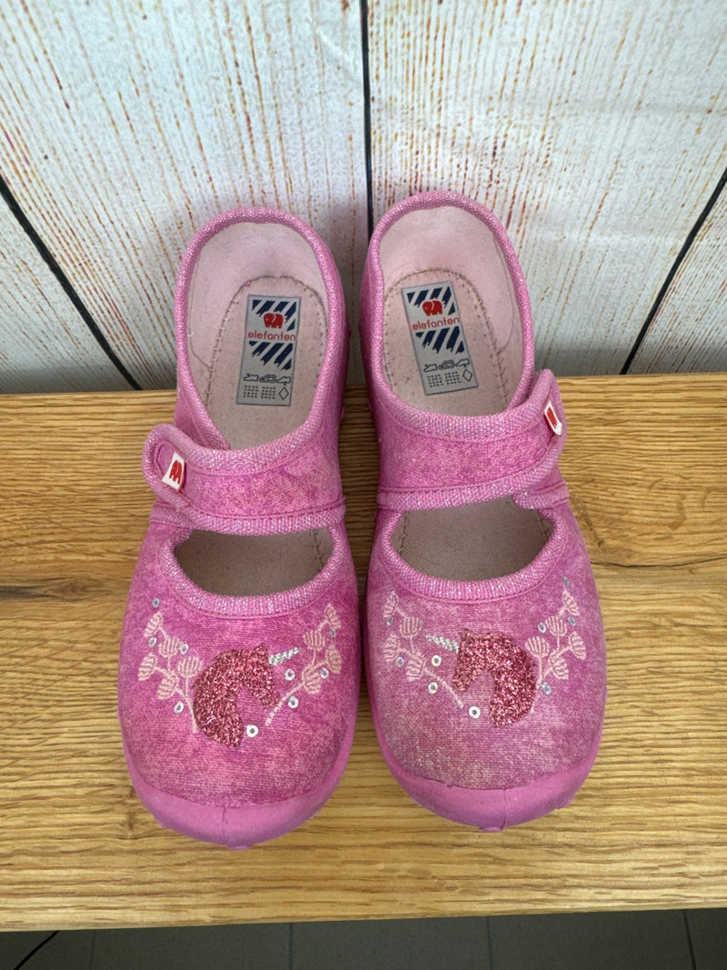 Elephant slippers pink with glitter size 29