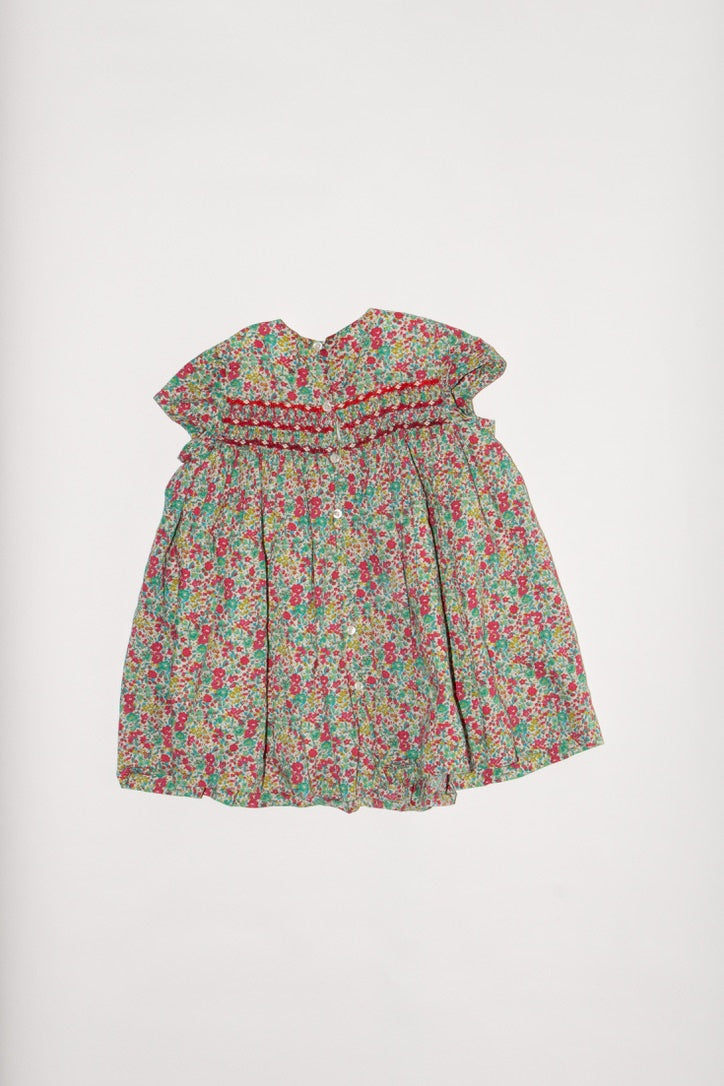 Dress with smocked collar floral size 92(98 | Bonpoint