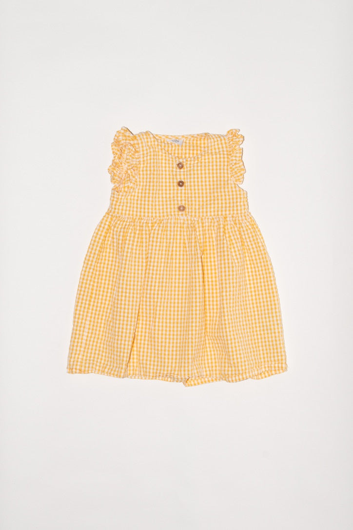 Dress yellow checked size 86 | Hust &amp; Claire