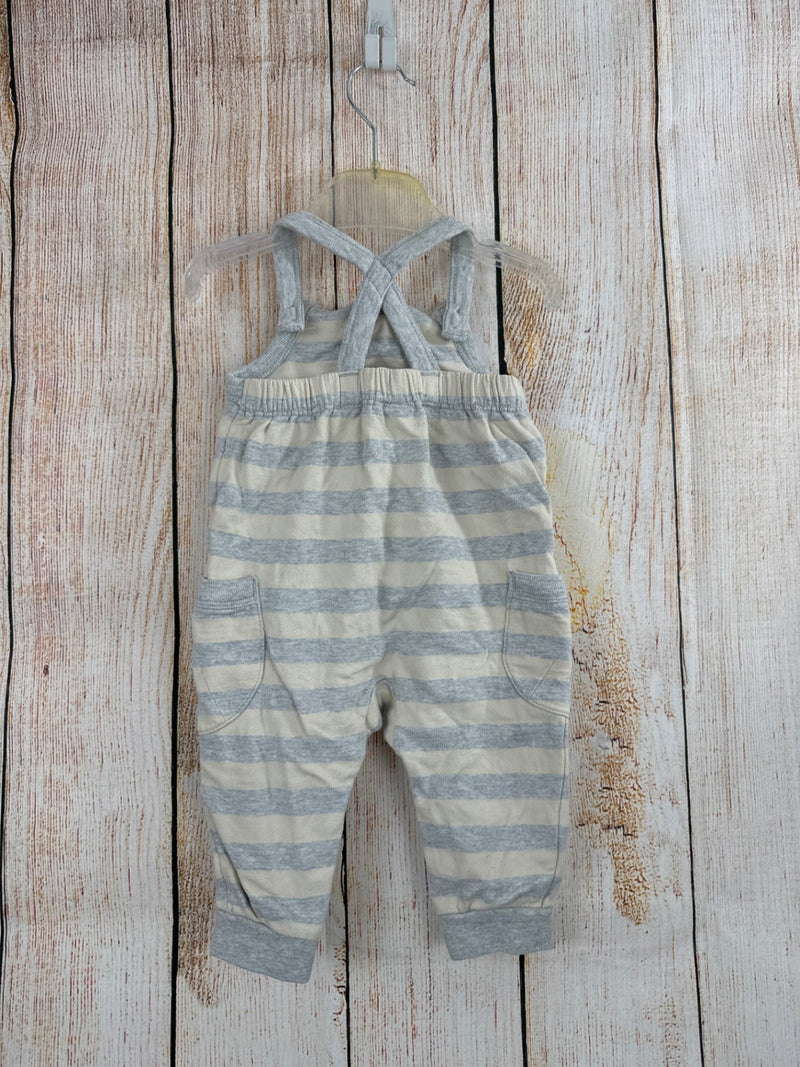 alana jersey dungarees light blue/beige striped with bird size 62