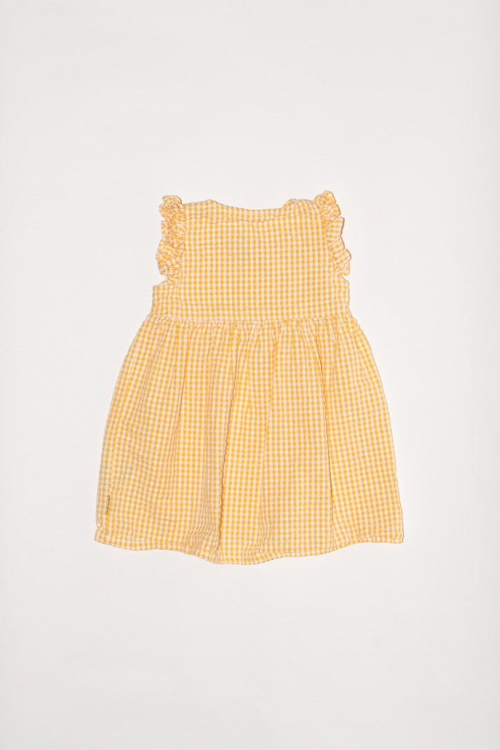 Dress yellow checked size 86 | Hust &amp; Claire