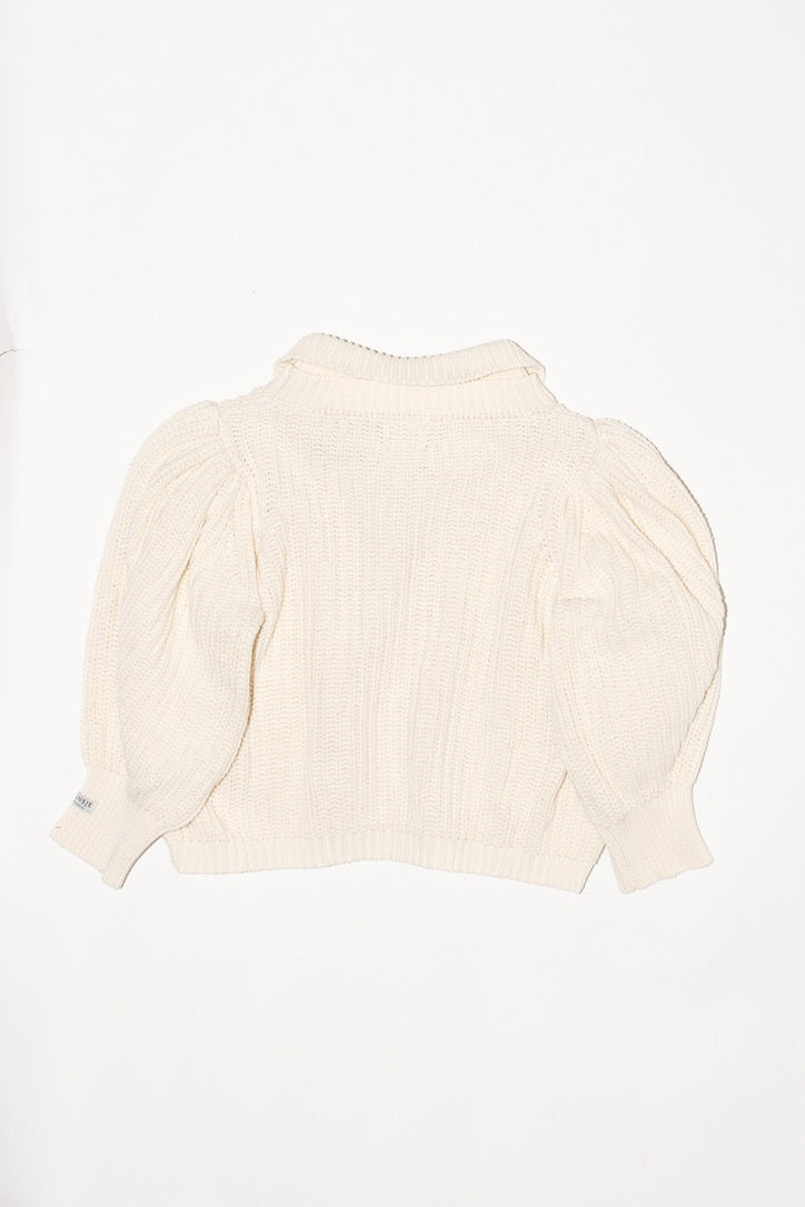 Cardigan chunky knit cream size 104 | Donsje