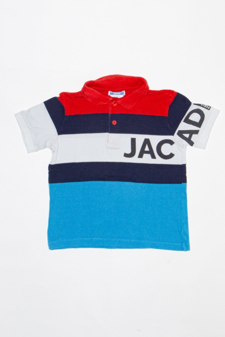 Polo shirt multicolored (red, white, blue) size 116 | Jacadi