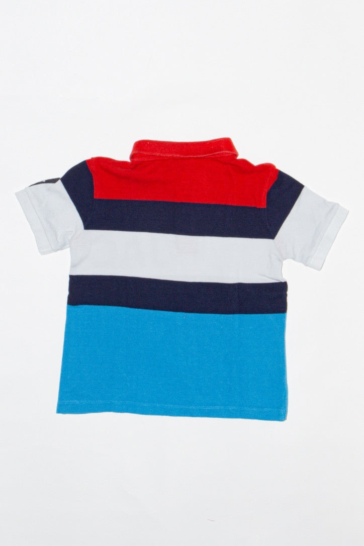 Polo shirt multicolored (red, white, blue) size 116 | Jacadi