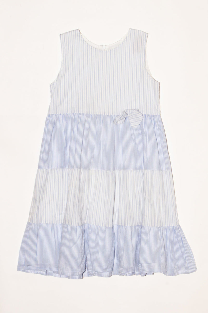 Flounce dress light blue striped size 122 | Lui &amp; Lei