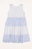 Volant-Kleid hellblau gestreift Gr.122 | Lui & Lei