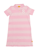 Polo dress with pink block stripes size 128 | Steiff