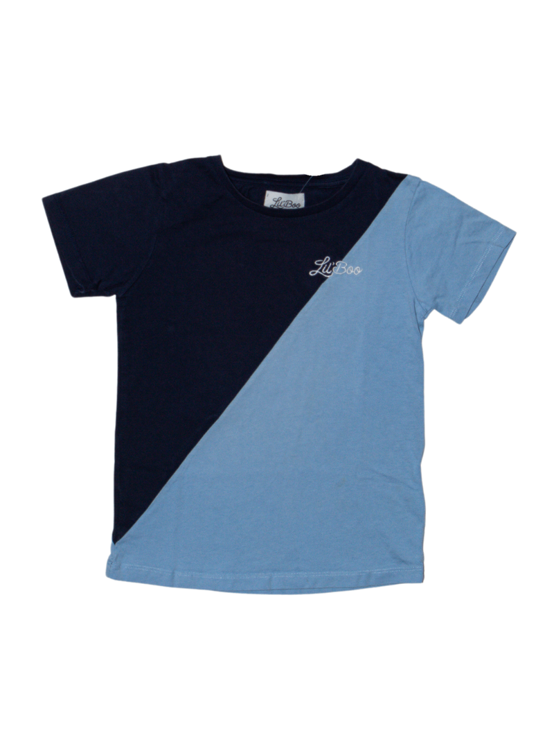 T-Shirt dark blue, light blue size 122 | Lil'Boo