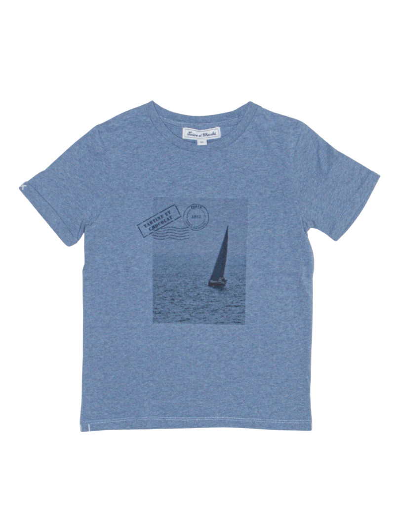 T-shirt with sailing motif blue size 128 | Tartine and chocolate