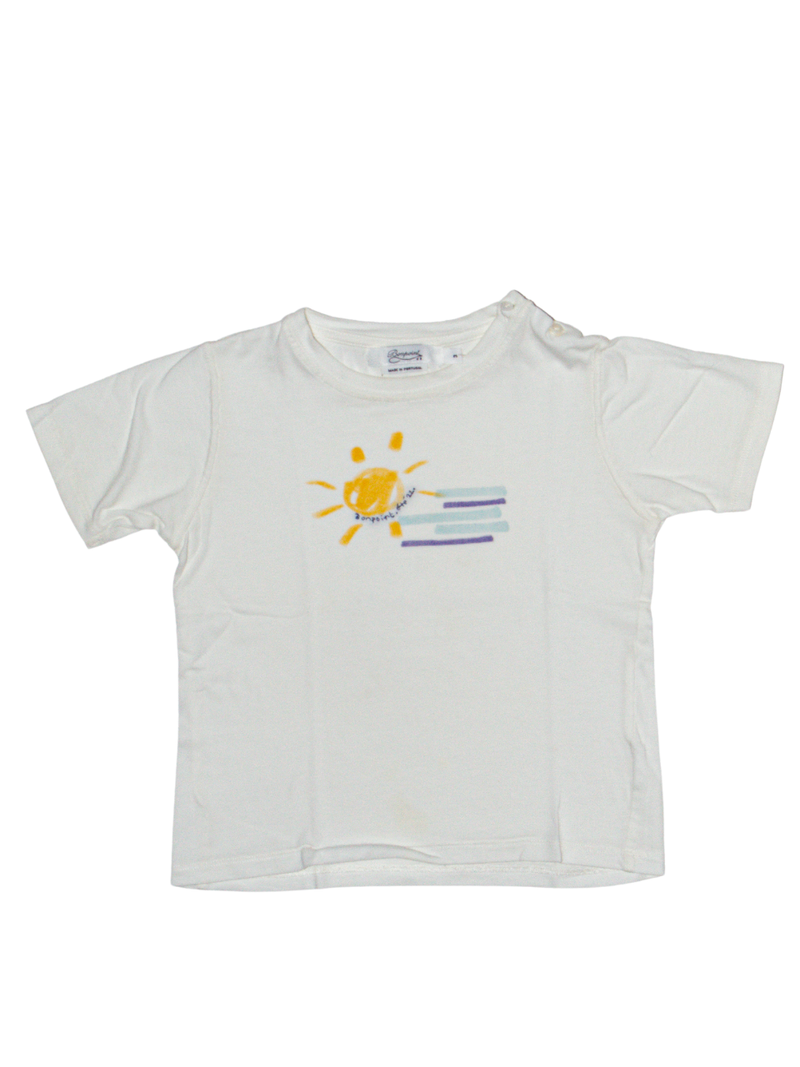 T-Shirt weiß mit Sonne Gr.98 | Bonpoint