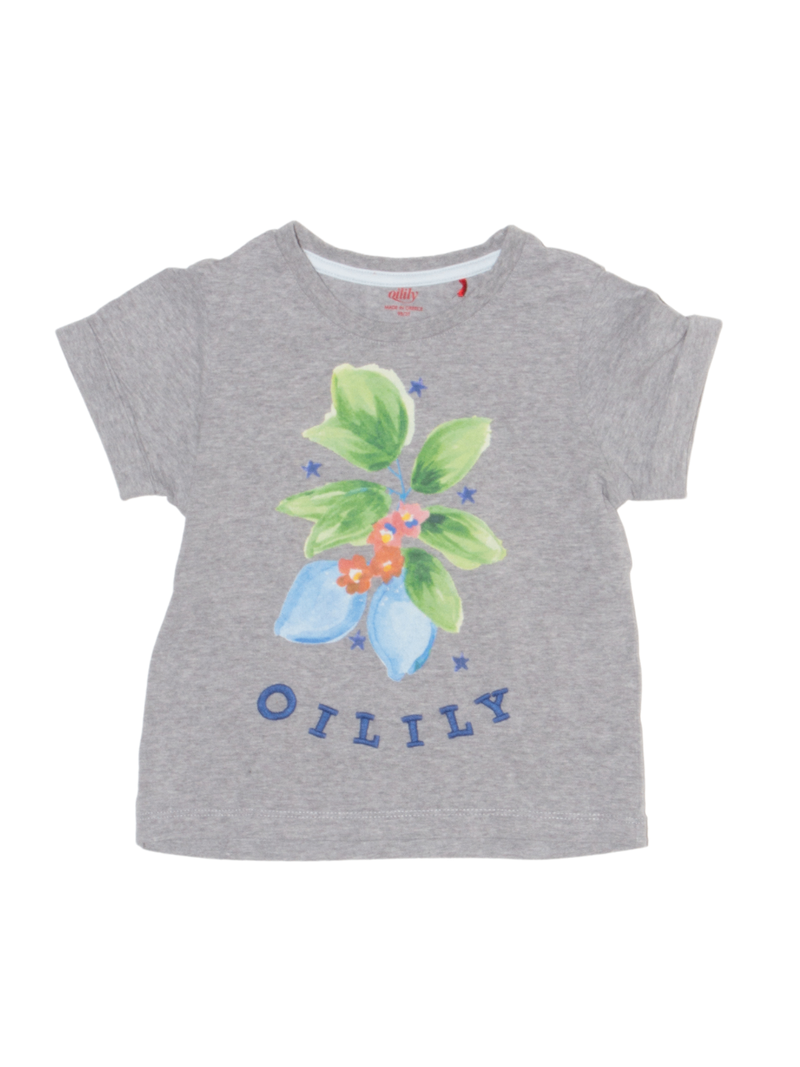 T-Shirt grau mit Blume Gr.98 | Oilily