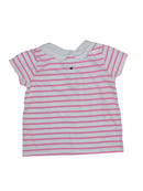 T-Shirt rosa gestreift mit Bubikragen Gr.104 | Jacadi