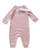 "Sister" romper pink size 56/62 | Bob &amp; Blossom